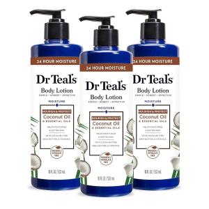 imageDr Teals Body Lotion Cannabis Sativa Hemp Seed Oil ampamp Essential Oils 18 oz Pack of 3Coconut Oil  18 fl oz Pack of 3