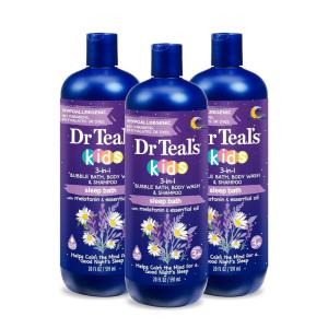 imageDr Teals Kids 3in1 Sleep Bath Bubble Bath Body Wash ampamp Shampoo with Melatonin ampamp Essential Oil 20 fl oz Pack of 3Melatonin Bath  20 fl oz Pack of 3