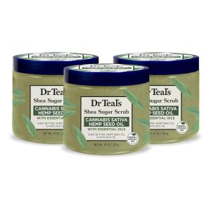 imageDr Teals Shea Sugar Body Scrub Cannabis Sativa Hemp Seed Oil with Essential Oils 19 oz Pack of 3Cannabis Sativa Hemp Seed Oil with Essential Oils
