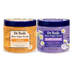 imageDr Teals Shea Sugar Body Scrub Cannabis Sativa Hemp Seed Oil with Essential Oils 19 oz Pack of 3Citrus  Melatonin