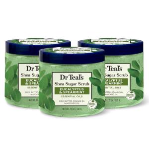 imageDr Teals Shea Sugar Body Scrub Cannabis Sativa Hemp Seed Oil with Essential Oils 19 oz Pack of 3Eucalyptus  Spearmint