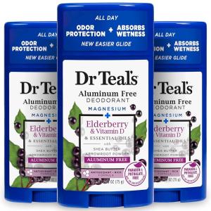 imageDr Teals Aluminum Free Deodorant Lavender Vanilla with Essential Oils 265 oz Pack of 3Elderberry  Vitamin D