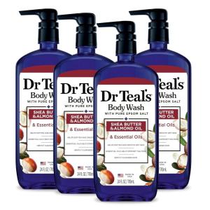 imageDr Teals Body Wash with Pure Epsom Salt with Shea Butter ampamp Almond Oil 24 fl oz Pack of 4