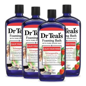 imageDr Teals Foaming Bath with Pure Epsom Salt Ashwagandha 34 fl oz Pack of 4Foaming Bath