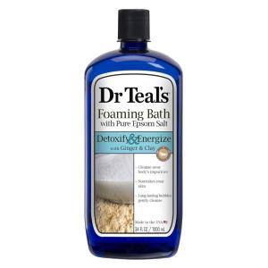 imageDr Teals Foaming Bath with Pure Epsom Salt Black Elderberry with Vitamin D 34 fl oz Pack of 434 Fl Oz Pack of 1