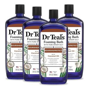 imageDr Teals Foaming Bath with Pure Epsom Salt Nourish ampamp Protect with Coconut Oil 34 fl oz Pack of 4