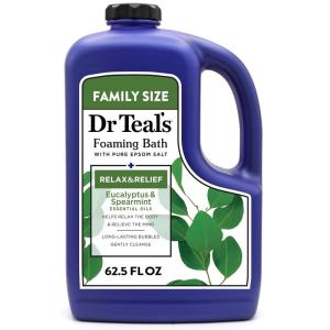 imageDr Teals Foaming Bath with Pure Epsom Salt Relax ampamp Relief with Eucalyptus ampamp Spearmint 625 fl ozEucalyptus  Spearmint