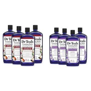 imageDr Teals Foaming Bath with Pure Epsom Salt Shea Butter ampamp Almond 34 fl oz Pack of 4Bathwater Additive Foaming Bath