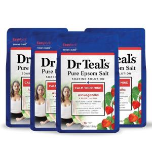 imageDr Teals Pure Epsom Salt Ashwagandha ampamp Essential Oils 3 lbs Pack of 4